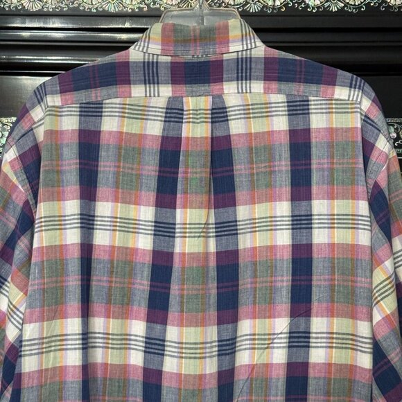 Ralph Lauren Madras Multicolor Windowpane Plaid Short Sleeve Button Shirt X - Picture 3 of 8
